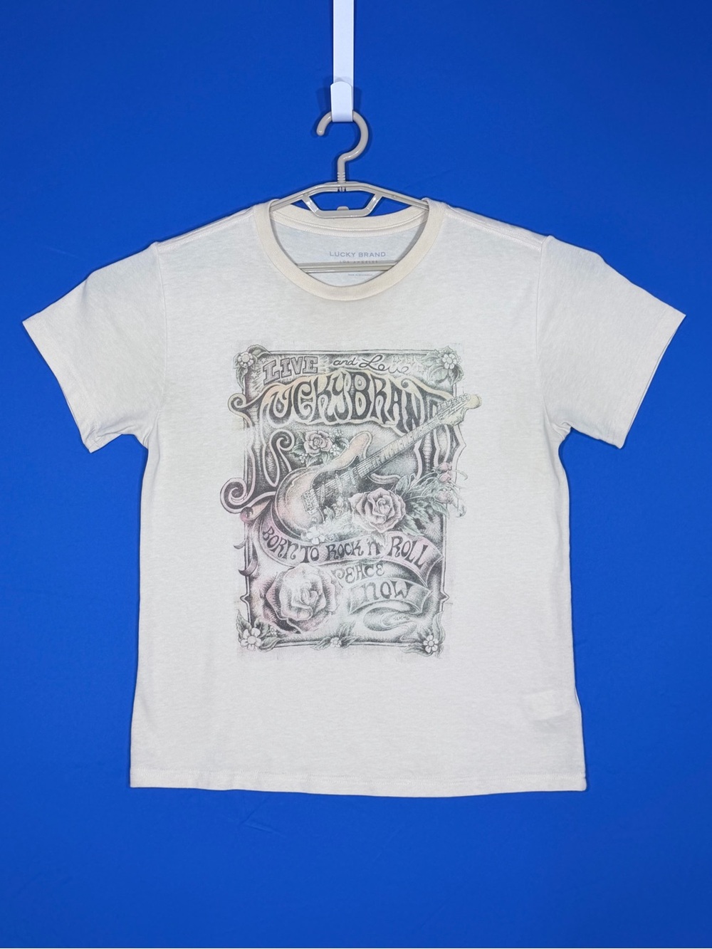 ๐ธ Lucky Brand Live & Love Lucky Brand Born to Rock Graphic Tee S
